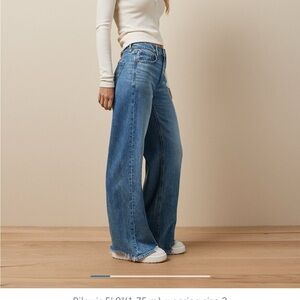 AE Dreamy Drape Stretch Super High-Waisted Baggy Wide-Leg Jean. size 4 short